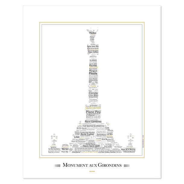 Affiche de Bordeaux "Monument aux Girondins"