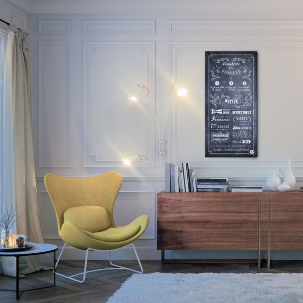Manifeste de la Famille, fond Chalkboard, tableau décoratif, Mes Mots Déco