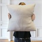 coussin gris galet 45*45 cm lin personnalisable Mes Mots Déco