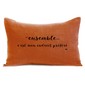 Coussin citation "ensemble", Paprika - velours noir, Mes Mots Déco