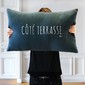 Coussin personnalisable, teinte Bleu de Prusse, Mes Mots Déco