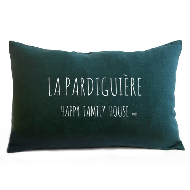 Coussin personnalisable, teinte Bleu de Prusse, Mes Mots Déco