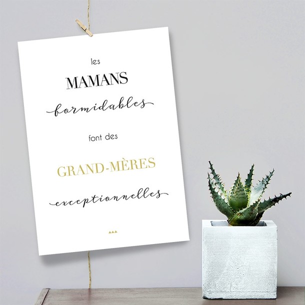 Grand-mères, fond blanc, Carte décorative, Mes Mots Déco