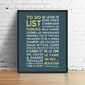To Do List de la famille, fond bleu pétrole, affiche à encadrer, Mes Mots Déco